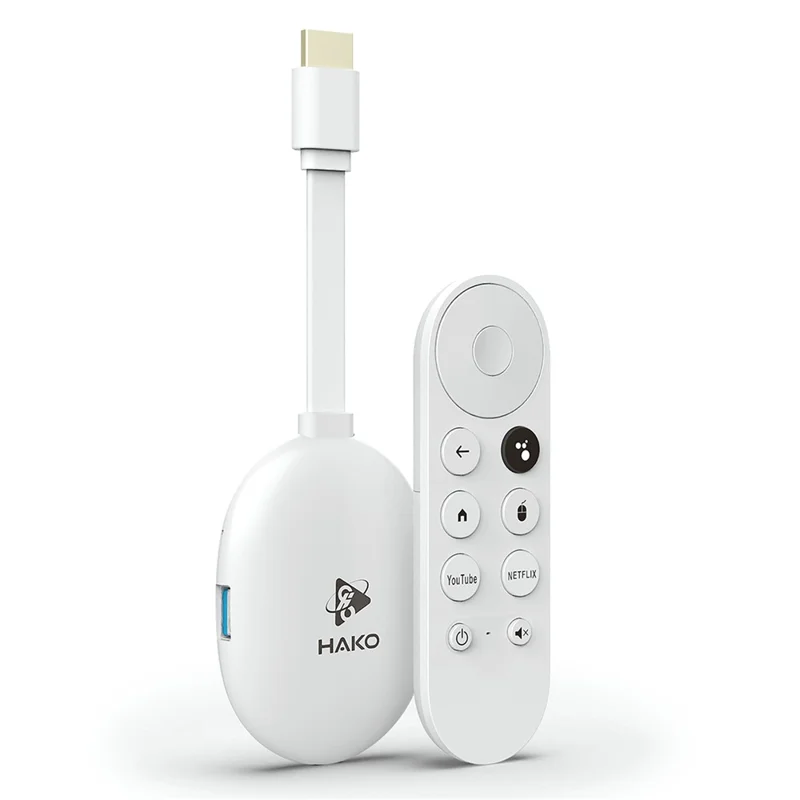 HAKO 2+16GB Android 14.0 TV Stick RK3518 Quad-Core 4K WiFi 6 Bluetooth-Compatible 5.4 with Remote - White