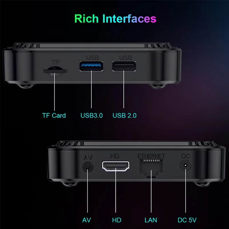 TV98 RK3528 4+32GB Android TV Box 2.4G / 5G WiFi6 Bluetooth-compatible 8K UHD Media Player - US Plug