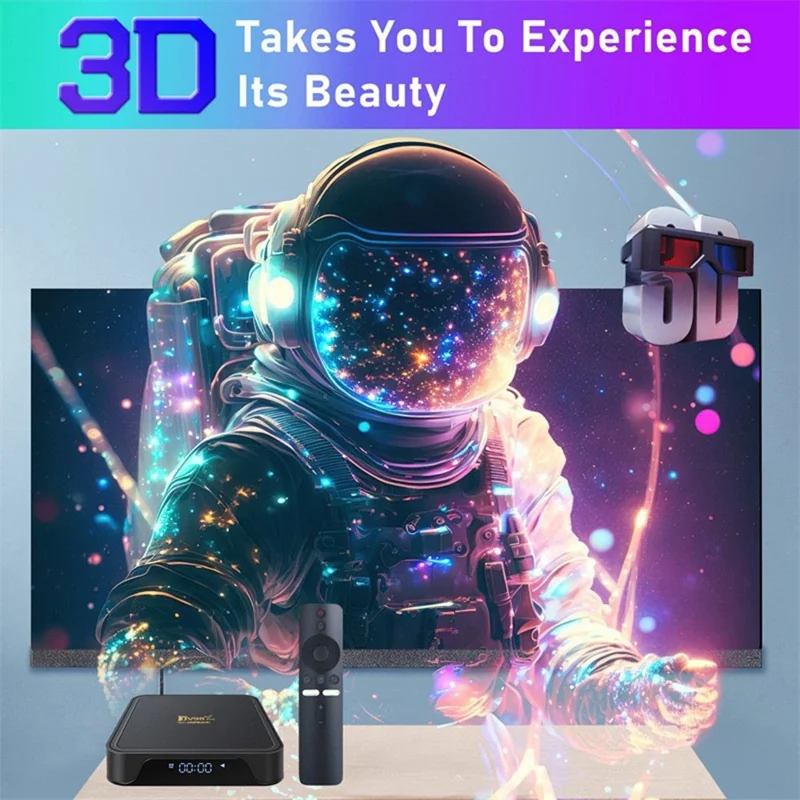 TV98 Pro 2+16GB Android TV Box 8K  /  60fps 3D HDR10+ Dual WiFi Bluetooth-compatible Voice Remote Control Media Player - US Plug