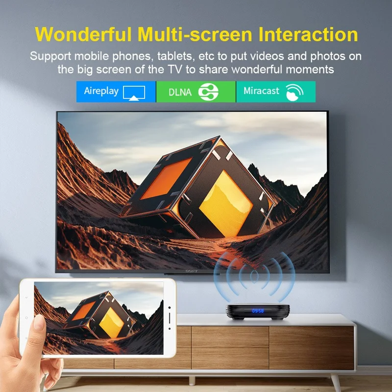 TV98 H618 Android 14 TV Box 2+16GB 8K UHD Dual WiFi Bluetooth-compatible 5.0 Smart Media Player - US Plug