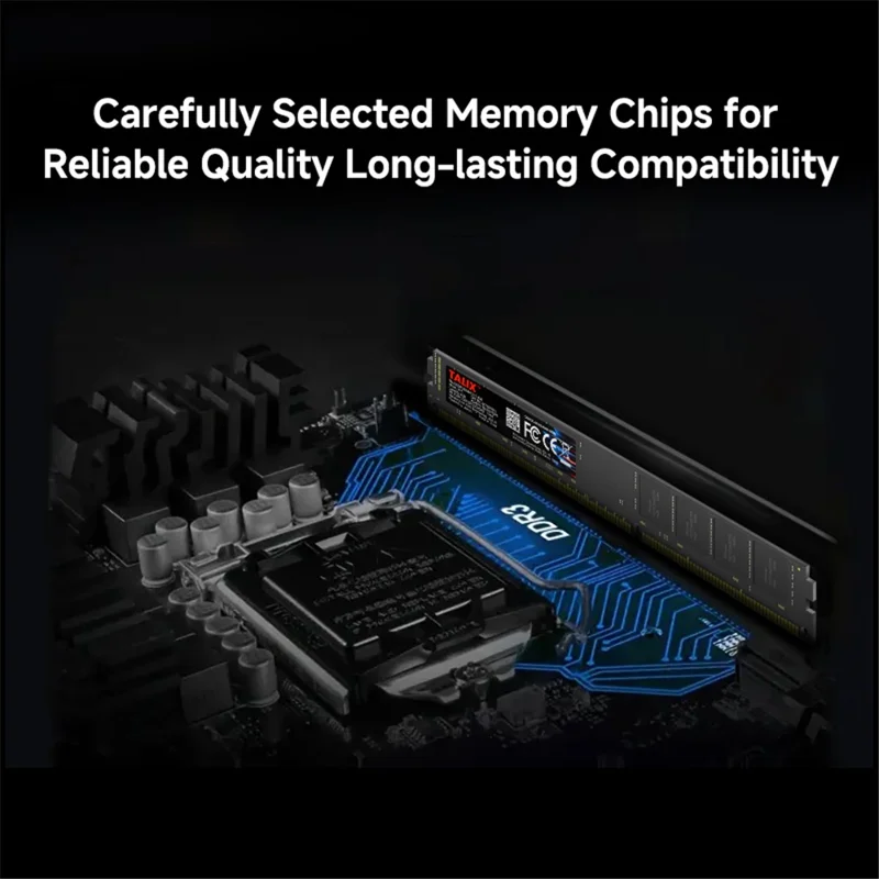 TALIX X1-T 4GB DDR3 1600MHz Desktop RAM DIMM 240-Pin PC3-12800 1.5V Non-ECC Memory Module for Intel AMD Desktop PC