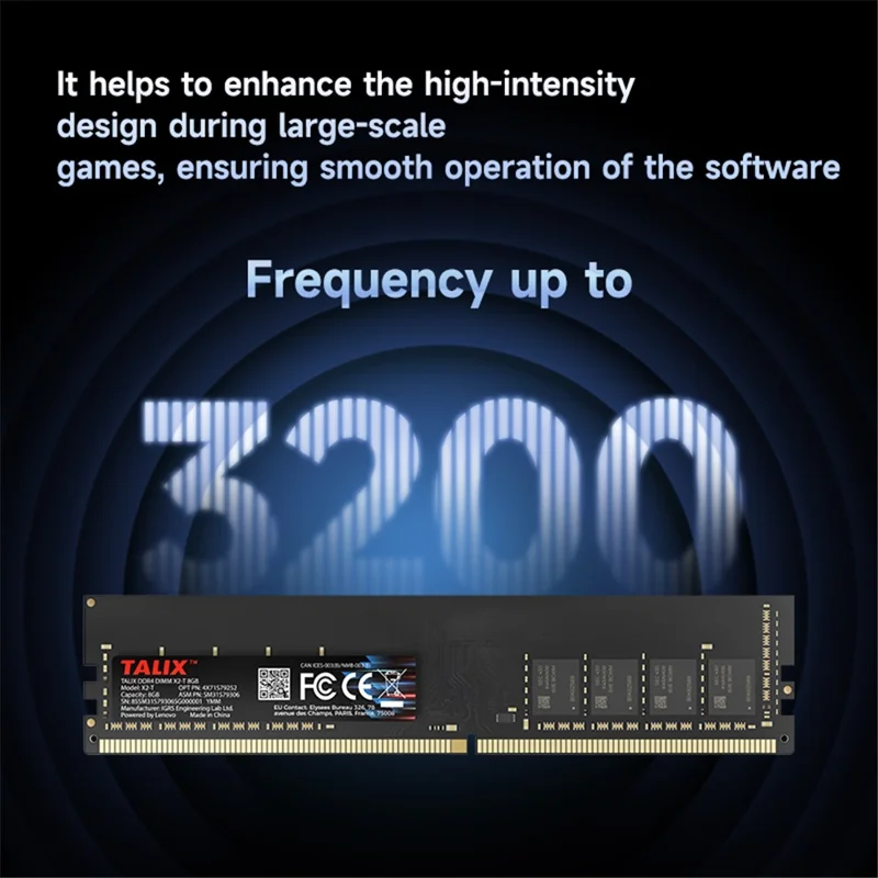 TALIX X2-T 16GB DDR4 3200MHz Desktop Memory High Performance DIMM Module for PC Gaming Office Multitasking