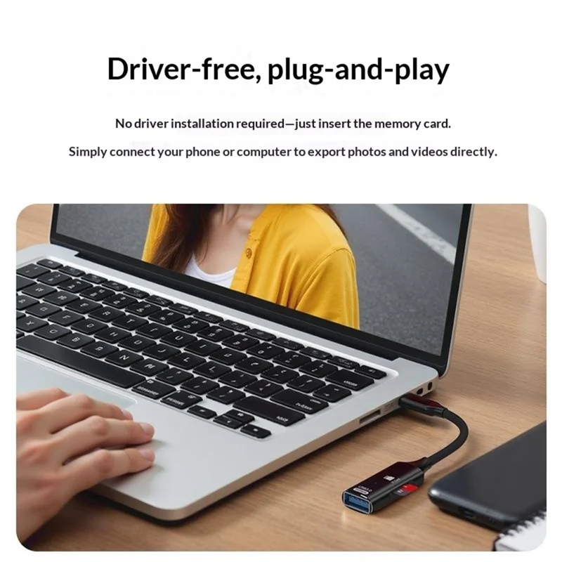 ADS-22 USB 3.0 5Gbps Type-C OTG Adapter TF Card Reader for Smartphones Tablets Laptops - Black