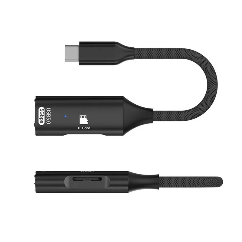 ADS-22 USB 3.0 5Gbps Type-C OTG Adapter TF Card Reader for Smartphones Tablets Laptops - Black
