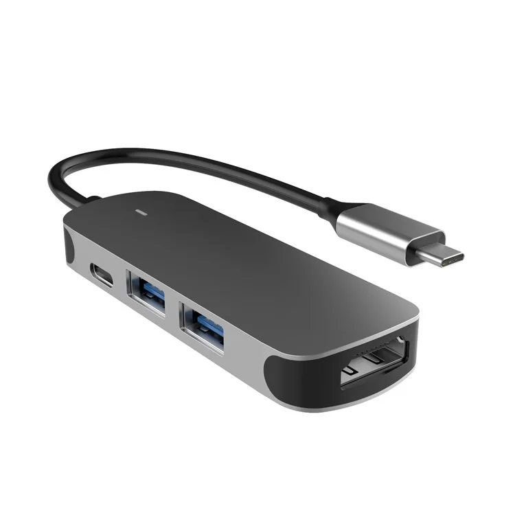 Ver Vei 4-in-1 Type-C Hub Tipo-c a USB3.0+USB2.0+HDMI+Type-C Multi-function Hub