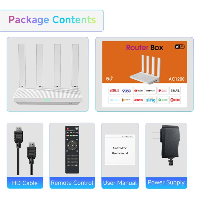 F9 Router Box RK3528 2+16GB Android 14 8K Decode 1200M Dual Band WiFi 4 Antenas 3 Modos WiFi 2 em 1 TV Box Router para Entretenimento Doméstico e Rede - Tomada UE