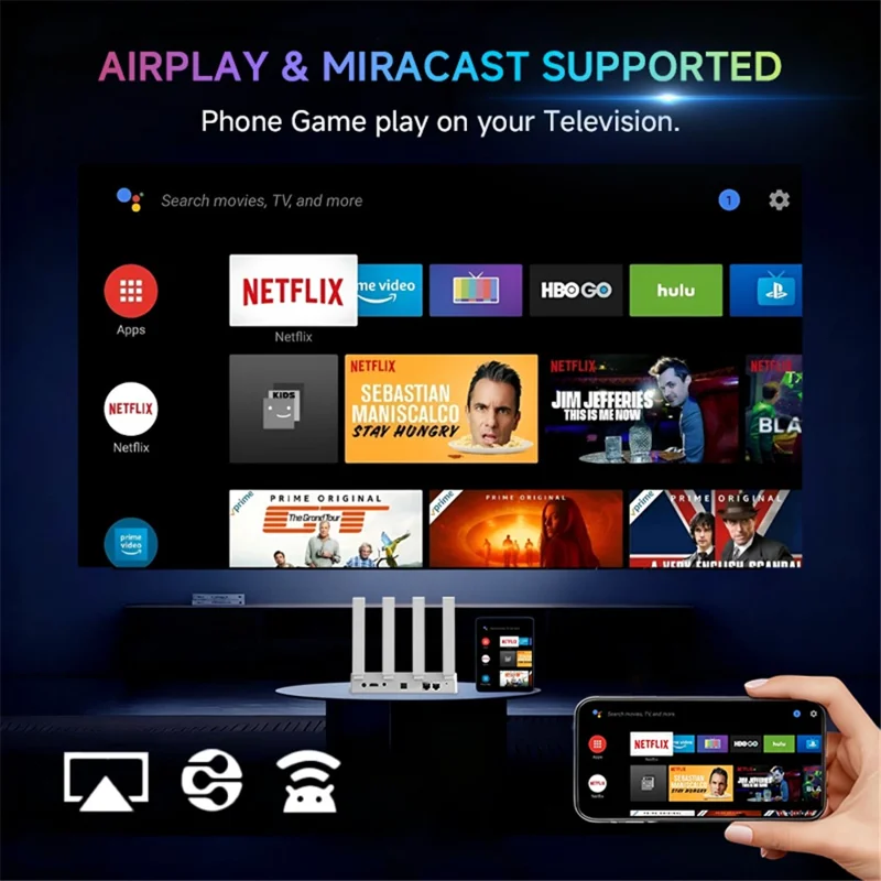 F9 Router Box RK3528 2+16GB Android 14 8K Decode 1200M Dual Band WiFi 4 Antenas 3 Modos WiFi 2 em 1 TV Box Router para Entretenimento Doméstico e Rede - Tomada UE