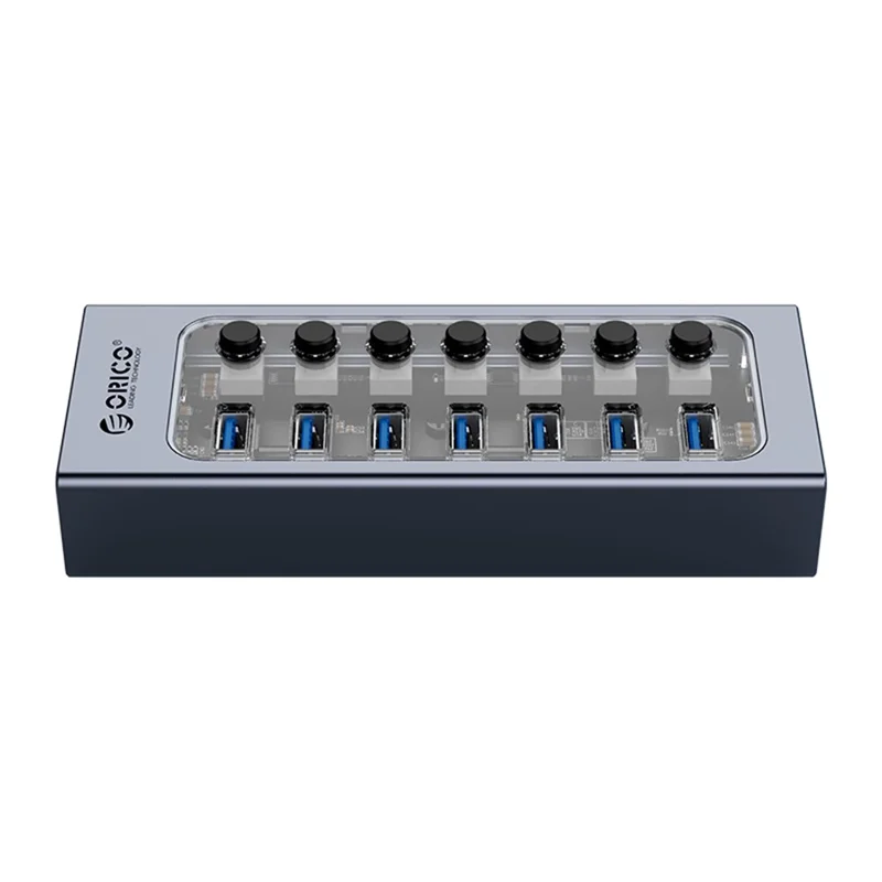 ORICO AT2U3-7AB Aluminum Alloy + PC USB3.0 Multi-port HUB with Individual Switches