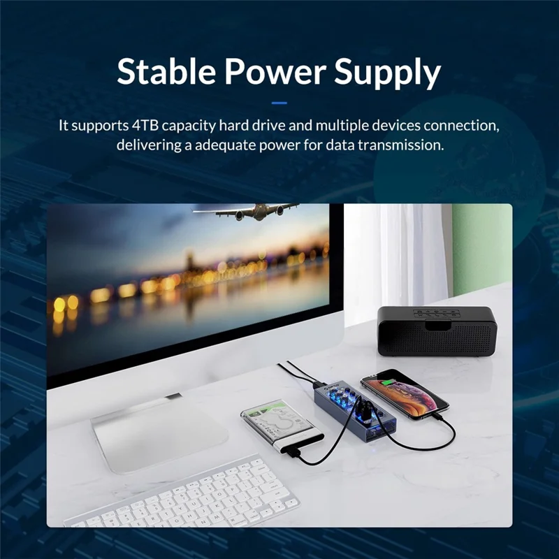ORICO AT2U3-13AB Aluminum Alloy + PC USB3.0 Multi-port HUB with Individual Switches