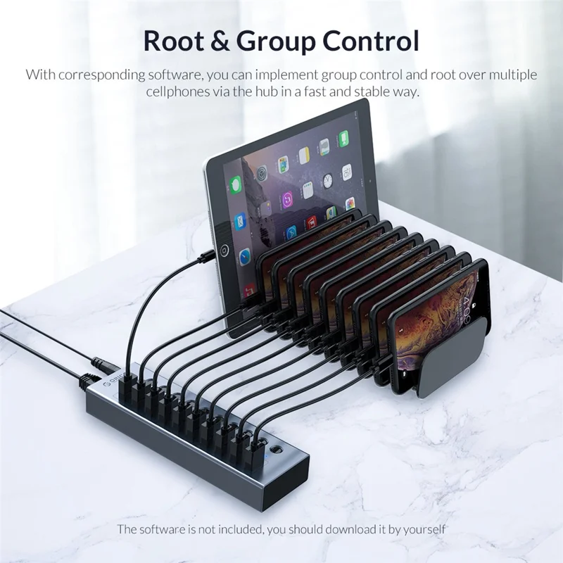 ORICO BT2U3-10AB Aluminum Alloy Multi-port HUB with Individual Switches