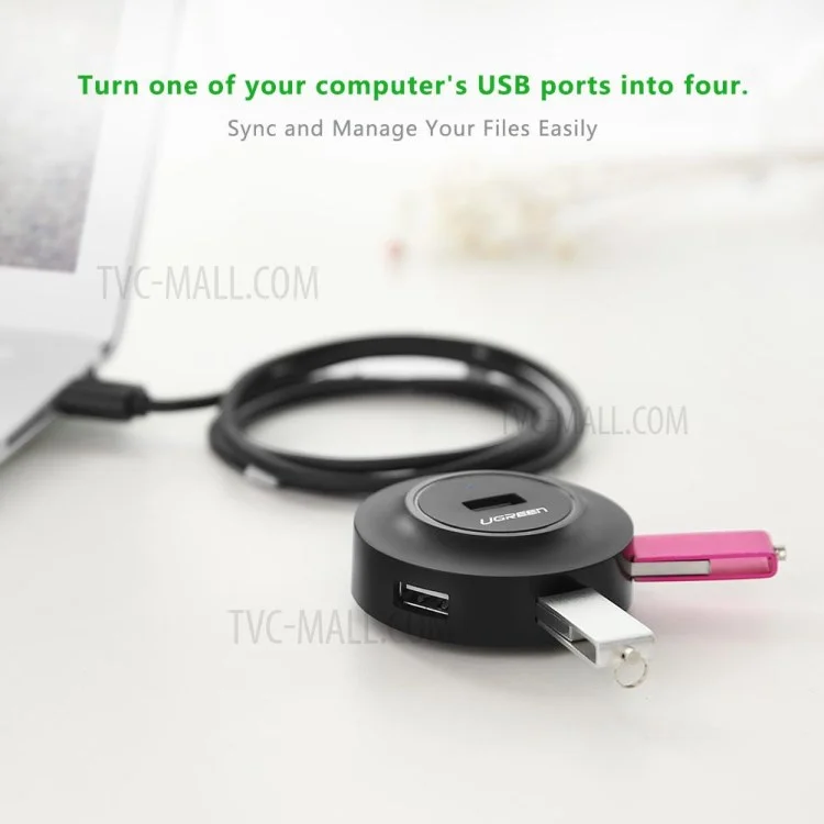 UGREEN 20277 4 Ports USB 2.0 Hub 480Mbps Data Transfer Adapter
