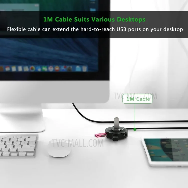 UGREEN 20277 4 Ports USB 2.0 Hub 480Mbps Data Transfer Adapter