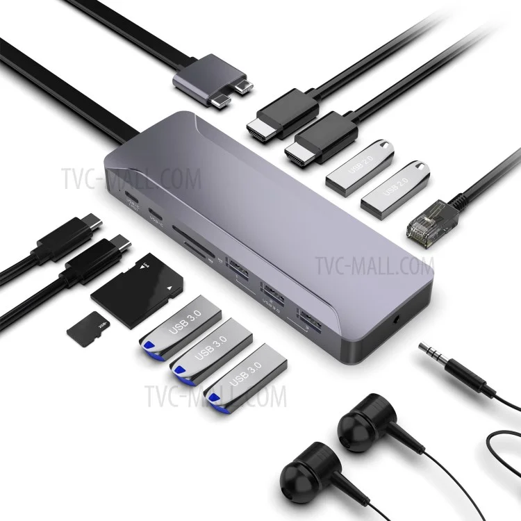 ROCKETEK HC481 Двойной адаптер Type-C HDMI USB3.0 Хаб Док-станция Сплиттер для MacBook Pro
