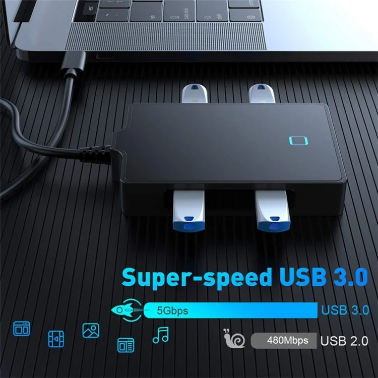 ROCKETEK UTC-641 8-in-1 Type-C Docking Station USB-C to VGA/HDMI Converter USB3.0 5Gbps Hub Adapter