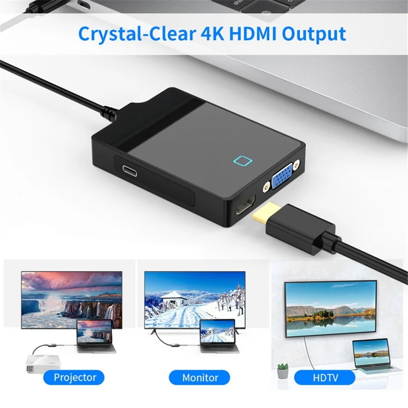 ROCKETEK UTC-642 7-in-1 Type-C Docking Station USB-C to 4K HDMI PD Fast Charging Converter Hub Adapter for MacBook Laptop