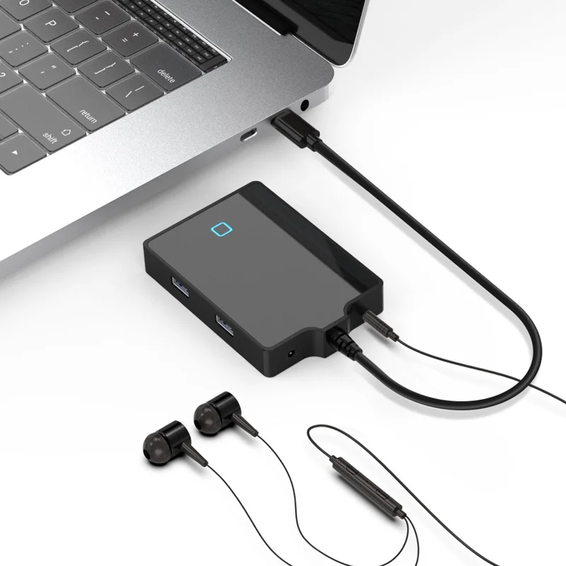 ROCKETEK UTC-642 7-in-1 Type-C Docking Station USB-C to 4K HDMI PD Fast Charging Converter Hub Adapter for MacBook Laptop