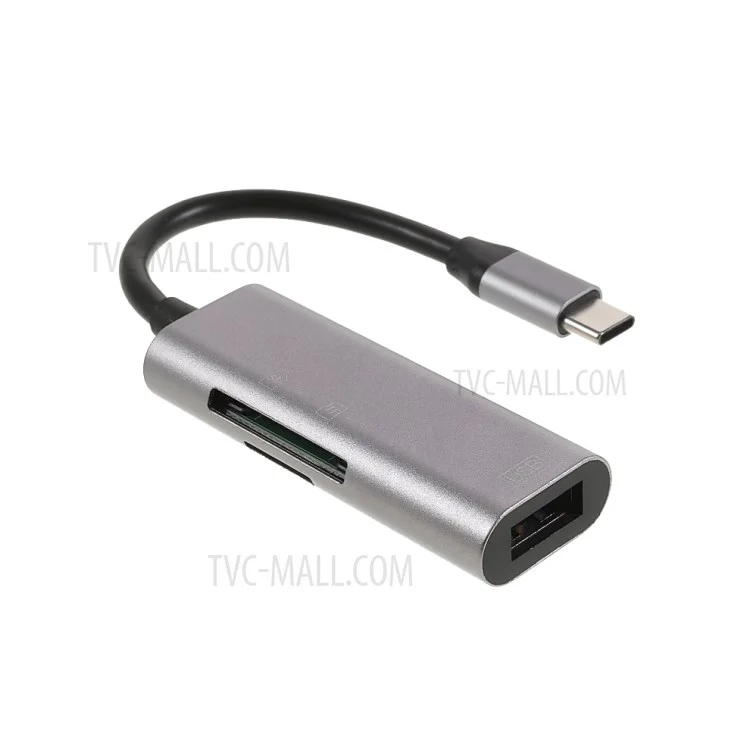 NK-3040 3-in-1 USB-C Hub USB3.0 TF Memory Card Reader OTG Adapter for Type-C Phone Tablet Laptop