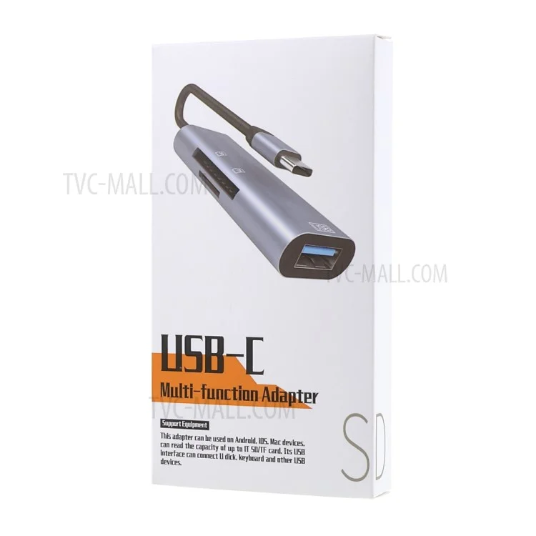 NK-3040 3-in-1 USB-C Hub USB3.0 TF Memory Card Reader OTG Adapter for Type-C Phone Tablet Laptop