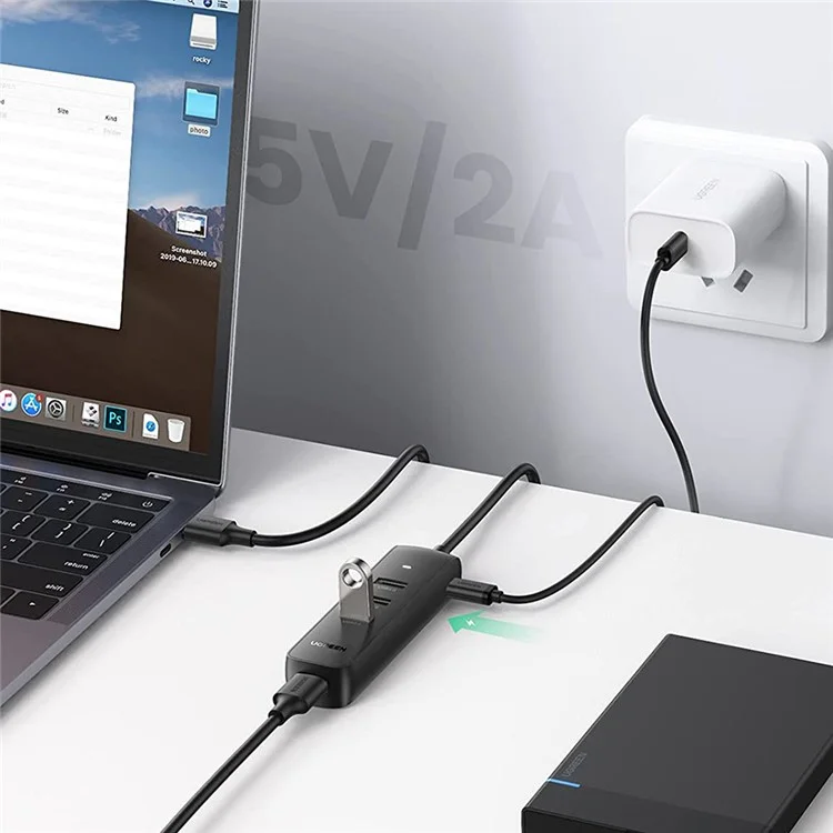 UGREEN 20488 1.5m Multi-port USB Hub Adapter USB 3.0 Data Transfer Converter for iMac/Surface Pro/XPS/PS4/PS5/Xbox One/Flash Drive/HDD/SSD