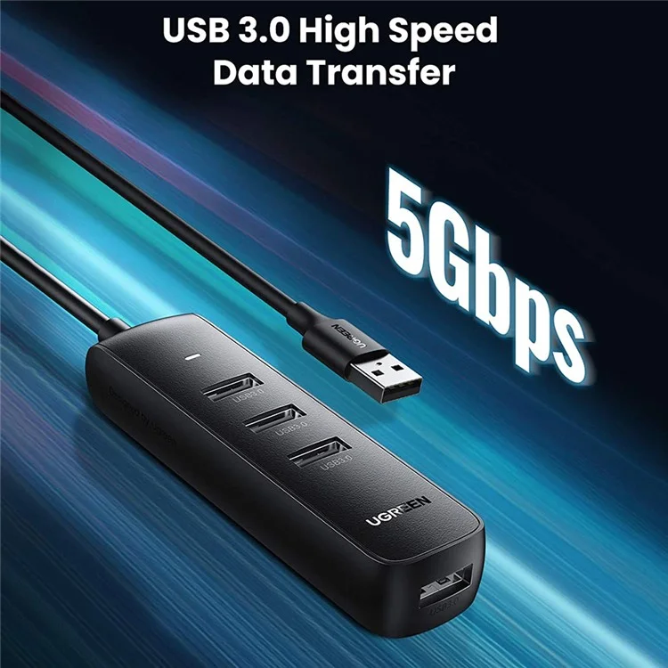 UGREEN 20488 1.5m Multi-port USB Hub Adapter USB 3.0 Data Transfer Converter for iMac/Surface Pro/XPS/PS4/PS5/Xbox One/Flash Drive/HDD/SSD