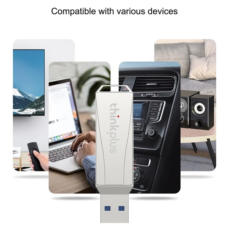 LENOVO THINKPLUS MU252 64GB para la Serie iPhone 15 USB+Type C Memoria USB Flash 2 en 1 Lectura de datos rápida Diseño Rotacional USB C 3.1 Memoria Flash