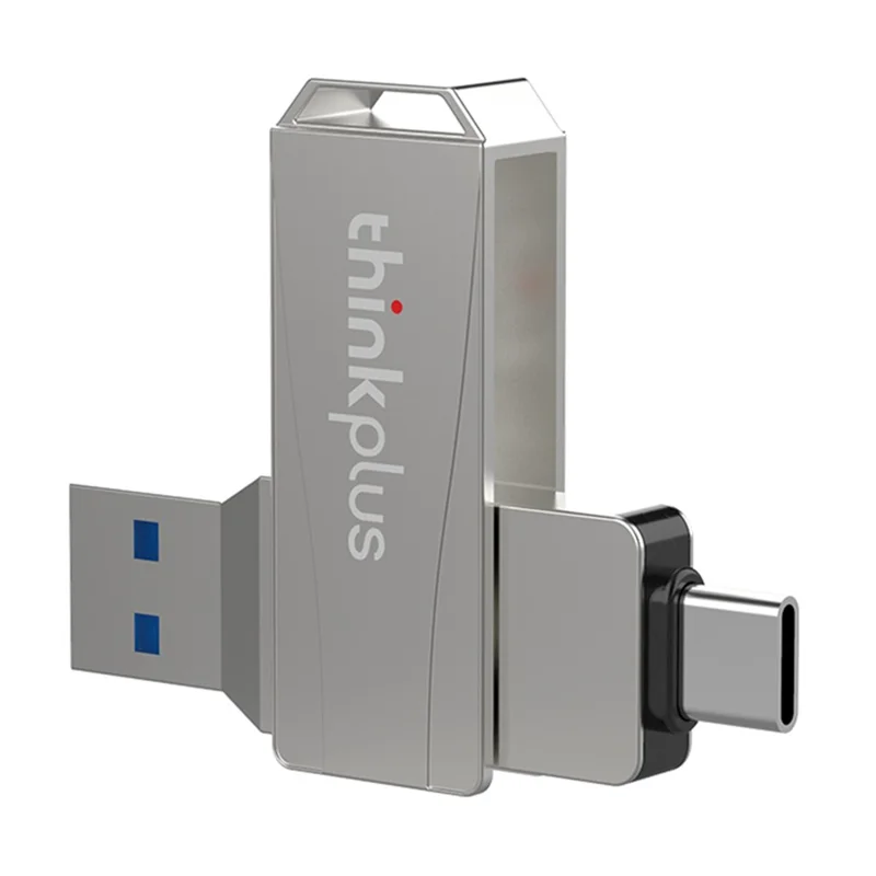 LENOVO THINKPLUS MU252 128 GB til iPhone 15-serien USB A + C 3.1 USB-stik hukommelsesstik med høj hastighed, roterbart, dataoverførsels-flashdrev - Sølv