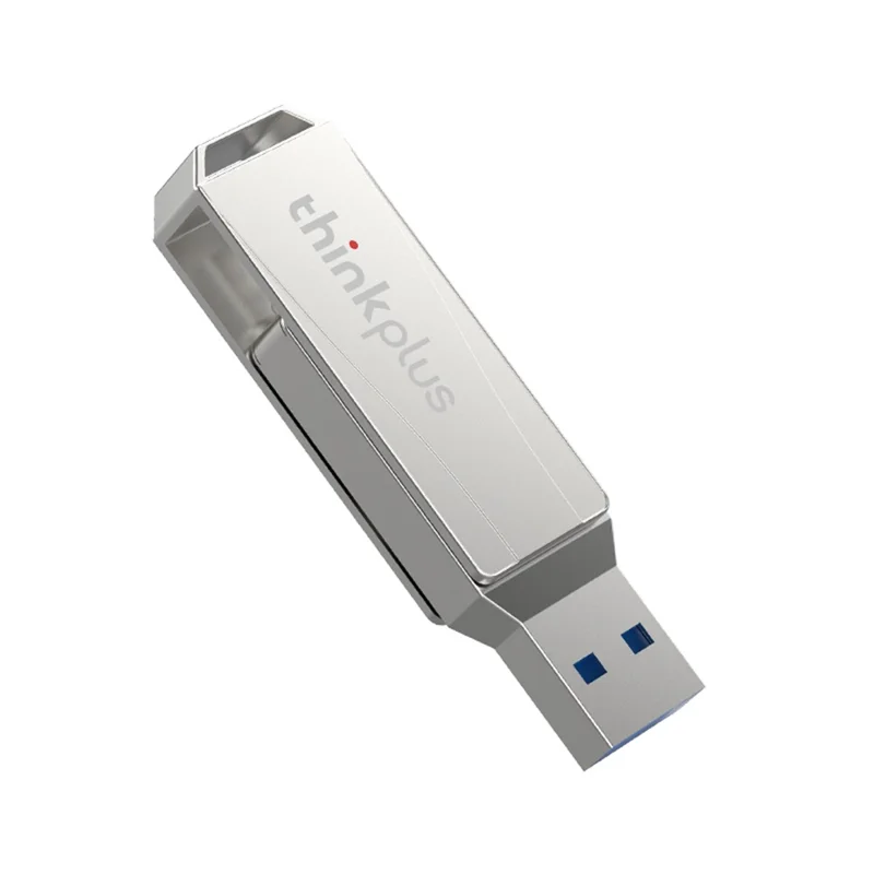 LENOVO THINKPLUS MU252 128 GB til iPhone 15-serien USB A + C 3.1 USB-stik hukommelsesstik med høj hastighed, roterbart, dataoverførsels-flashdrev - Sølv