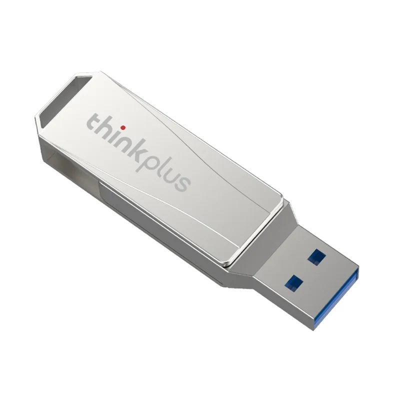 LENOVO THINKPLUS MU252 128 GB til iPhone 15-serien USB A + C 3.1 USB-stik hukommelsesstik med høj hastighed, roterbart, dataoverførsels-flashdrev - Sølv