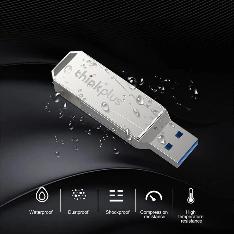 LENOVO THINKPLUS MU252 128 GB til iPhone 15-serien USB A + C 3.1 USB-stik hukommelsesstik med høj hastighed, roterbart, dataoverførsels-flashdrev - Sølv