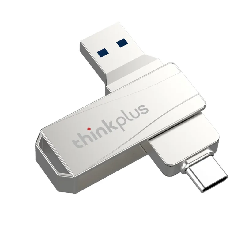 LENOVO THINKPLUS MU252 128 GB til iPhone 15-serien USB A + C 3.1 USB-stik hukommelsesstik med høj hastighed, roterbart, dataoverførsels-flashdrev - Sølv