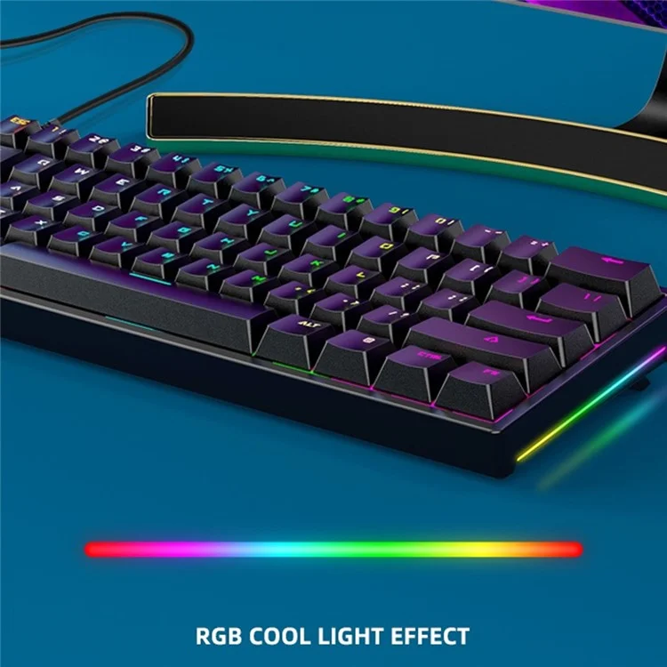 Bajeal G101 Buntes RGB -backbeleuchtung Mechanischer Gaming USB Wired Tastatur Backlight Office Tastatur 61 Tasten Für Laptop -pc -desktop -computer