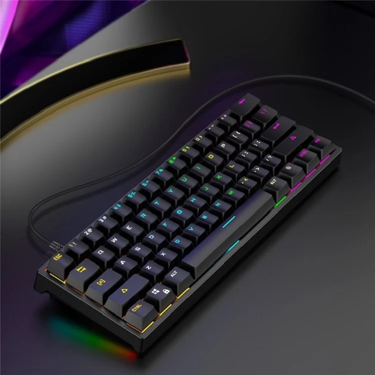 Bajeal G101 Buntes RGB -backbeleuchtung Mechanischer Gaming USB Wired Tastatur Backlight Office Tastatur 61 Tasten Für Laptop -pc -desktop -computer
