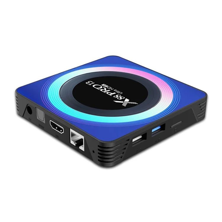 X88 Pro 13 8K Ultra HD Android 13.0 Smart TV Box con telecomando (2GB+16GB) - Spina UK