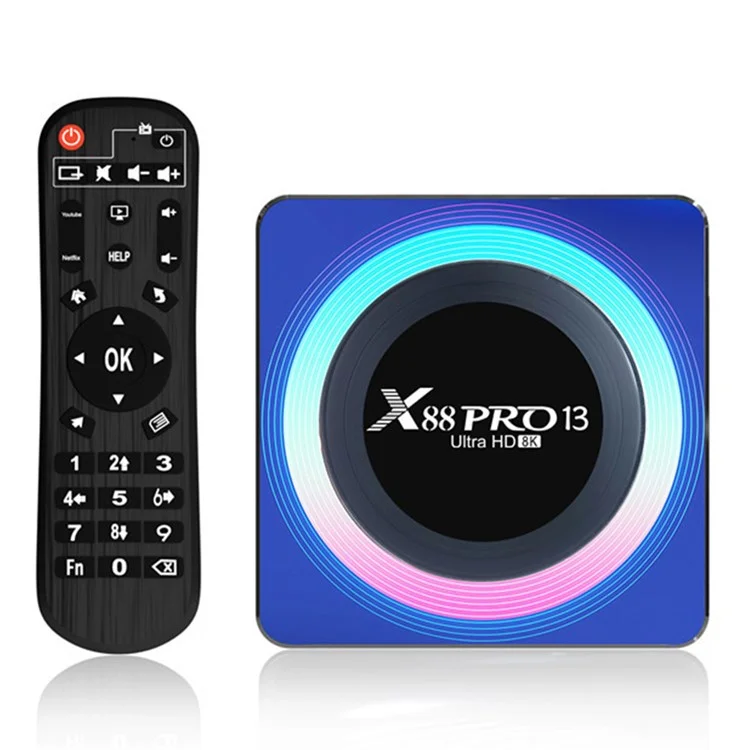 X88 Pro 13 8k Ultra HD Android 13.0 Smart TV Box Avec Télécommande (2 go + 16 Go) - Bouchon ue