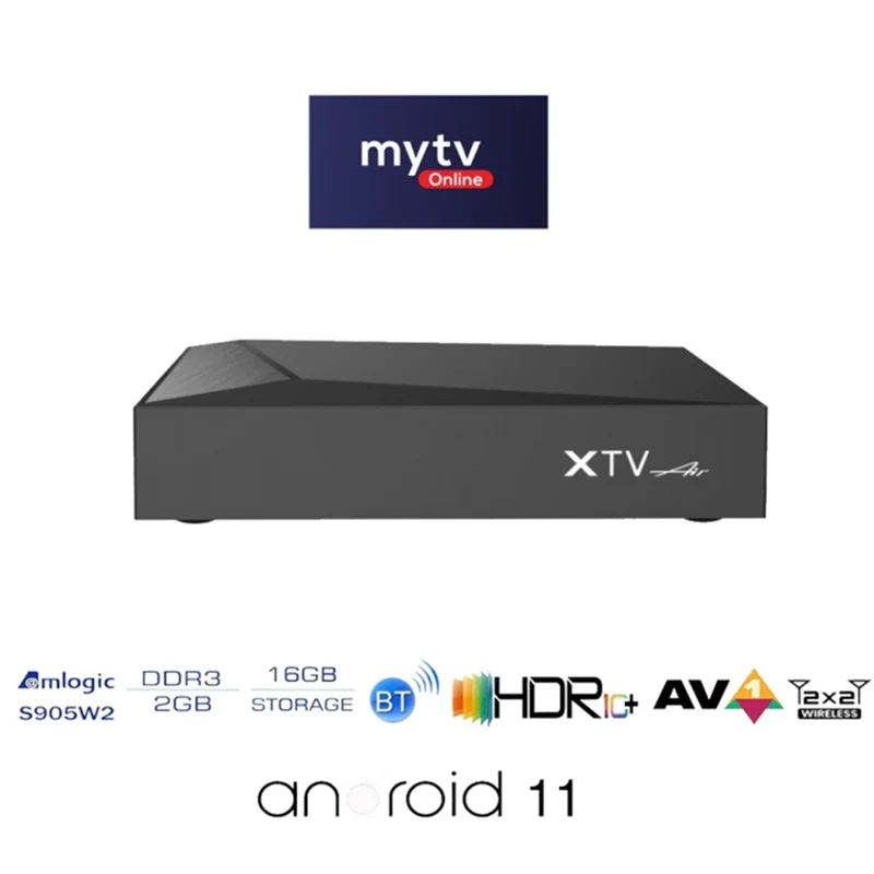 XTV Air HD 4K Android TV-boks 2 GB + 16 GB netværkssættopboks med infrarød fjernbetjening – AU-stik