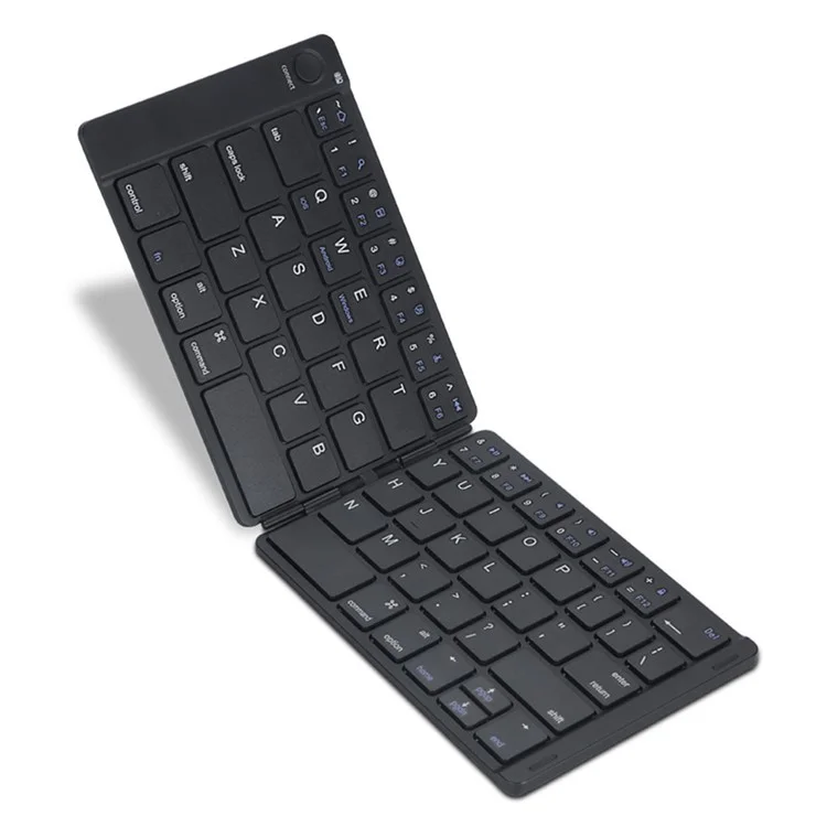 B047S Universal Folding Keyboard for Cell Phone Tablet Laptop Leather Covered Bluetooth-compatible Wireless Keyboard