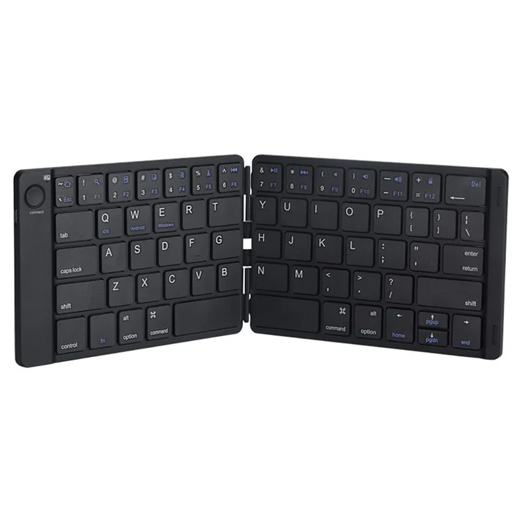 B047S Universal Folding Keyboard for Cell Phone Tablet Laptop Leather Covered Bluetooth-compatible Wireless Keyboard