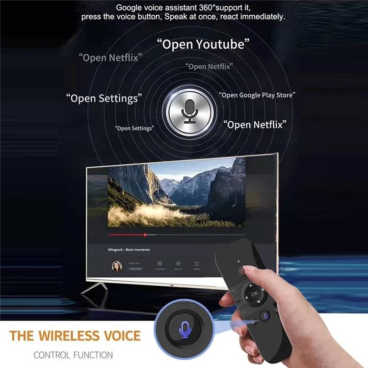 M8 2.4G Wireless Smart Air Fly Mouse Remote Control Replacement for Home TV Box, Smart TV, Computer