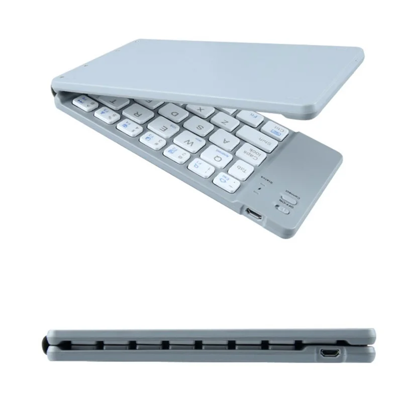 BT18 Magnetyczna Składana Klawiatura Bezprzewodowa do Telefonów Komórkowych, Tabletów i Komputerów Uniwersalna Klawiatura z Kompatybilnością Bluetooth - Czarny