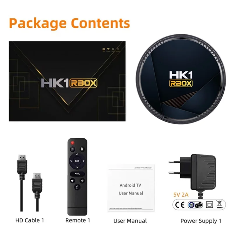 HK1 RBOX-H8-H618 4GB+32GB Set-top Box 6K Video Decoding Android 12 Mini TV Box - AU Plug