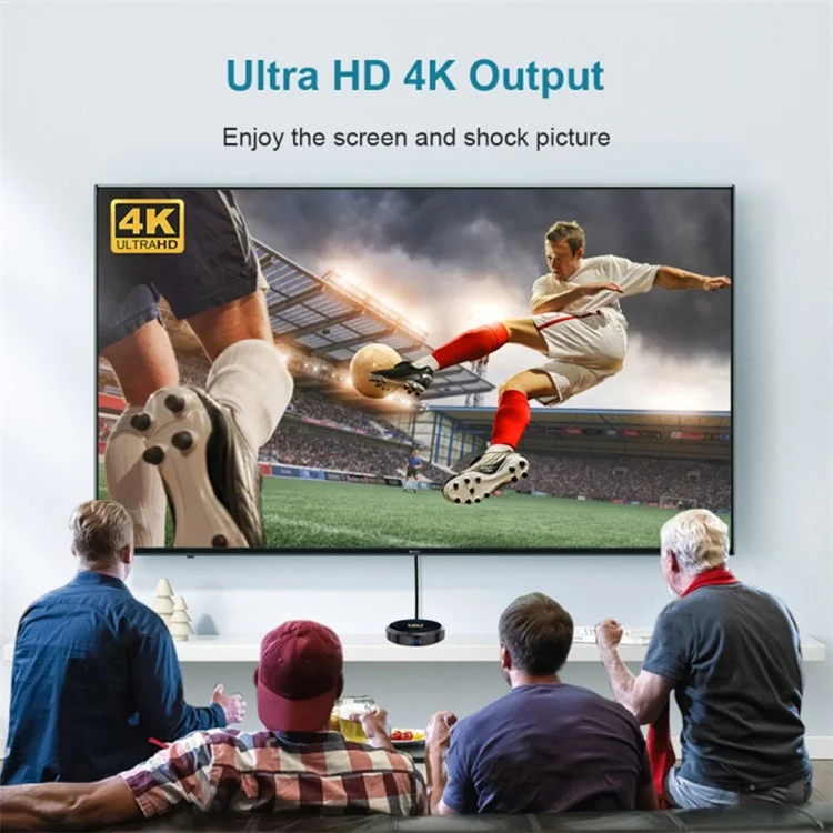 HK1 Rbox-h8-h618 Ultra HD 4K Ausgang Mini Set-top-box Android 12 4 Gb+64 gb Tv-box Support 6K Video Decoding - EU -stecker