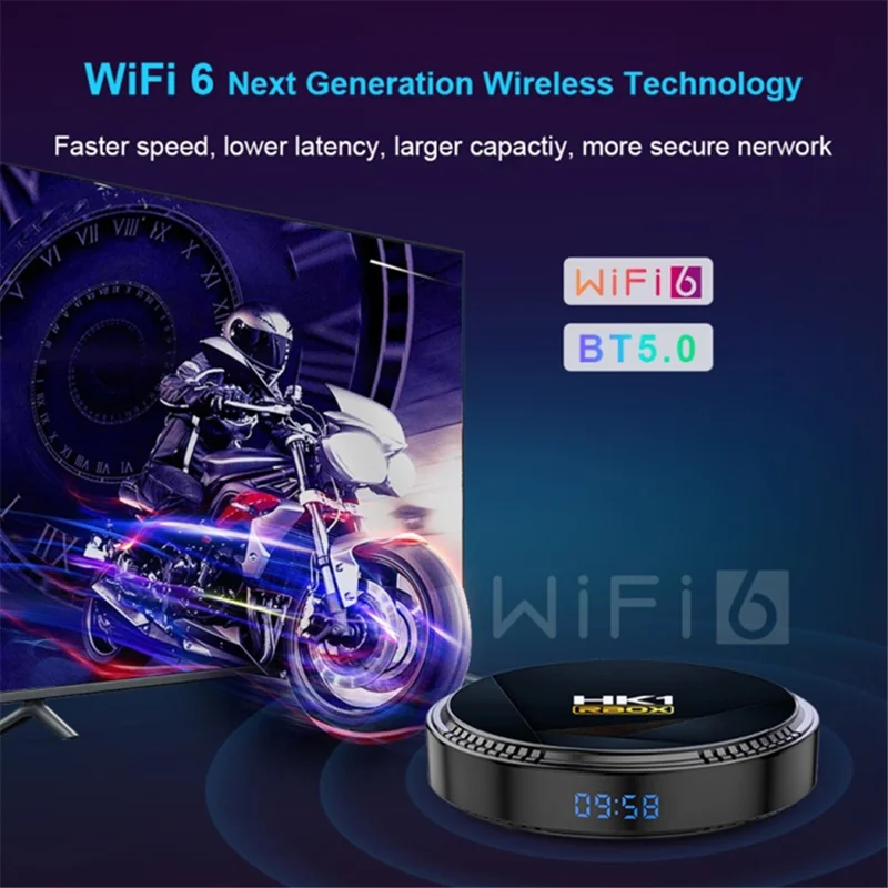 HK1 RBOX-H8-H618 2GB+16GB Mini Set-top Box Android 12 Ultra HD 4K Output TV Box Support 6K Video Decoding - AU Plug