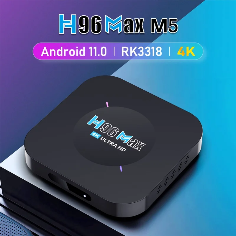 H96max M5 Android 11 Smart TV Box RK3318 Quad-core Cortex-A53 4K Ultra HD Media Player 2.4G Video Set Top TV Box 2GB+16GB (CE, Rohs, FCC) - Plug au