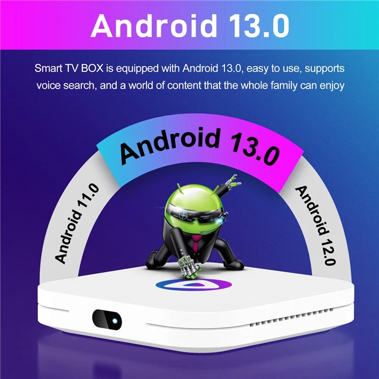 H96MAX M1 Smart TV Box Android 13 Rockchip 3528 Quad Core Support 4K Video Decoding BT 4.0 Media Player Set-top Box 4GB+32GB (CE, RoHS, FCC) - US Plug