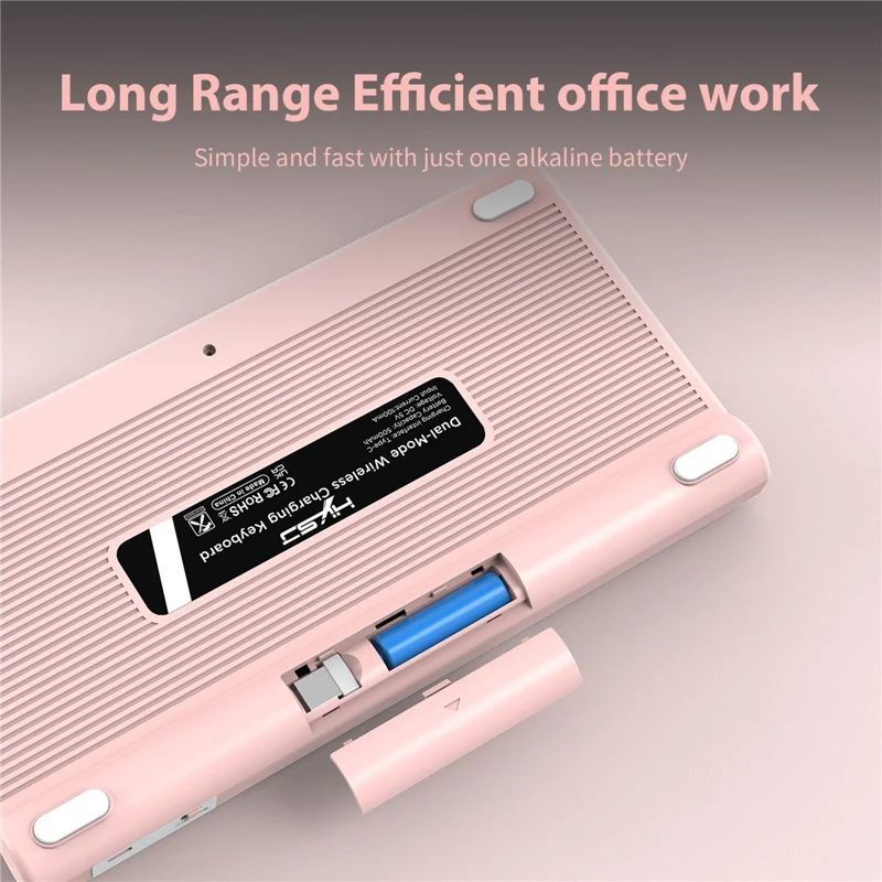 HXSJ MK220 Silent Keyboard Set with 1600DPI Mouse, Dual Mode 2.4G+Bluetooth-compatible 5.1 78-Key Wireless Keyboard - Black