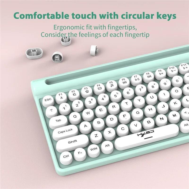 HXSJ MK220 Silent Keyboard Set with 1600DPI Mouse, Dual Mode 2.4G+Bluetooth-compatible 5.1 78-Key Wireless Keyboard - Black