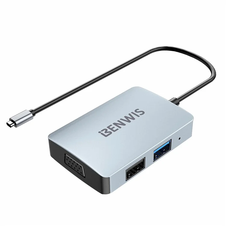 Benwis MP-HUB-1 5 en 1 USB-C Hub Station Support PD 100W Carga Rápida