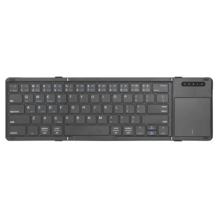 B077T Foldable PU Leather Wireless Bluetooth-compatible Keyboard with Touchpad