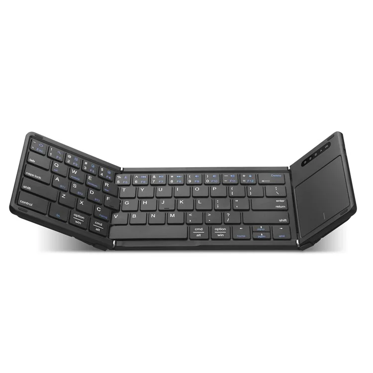 B077T Foldable PU Leather Wireless Bluetooth-compatible Keyboard with Touchpad