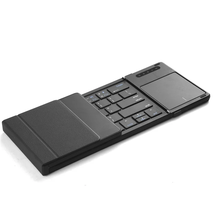 B077T Foldable PU Leather Wireless Bluetooth-compatible Keyboard with Touchpad